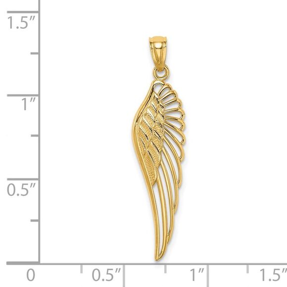 14k Yellow Gold Angel Wing Pendant